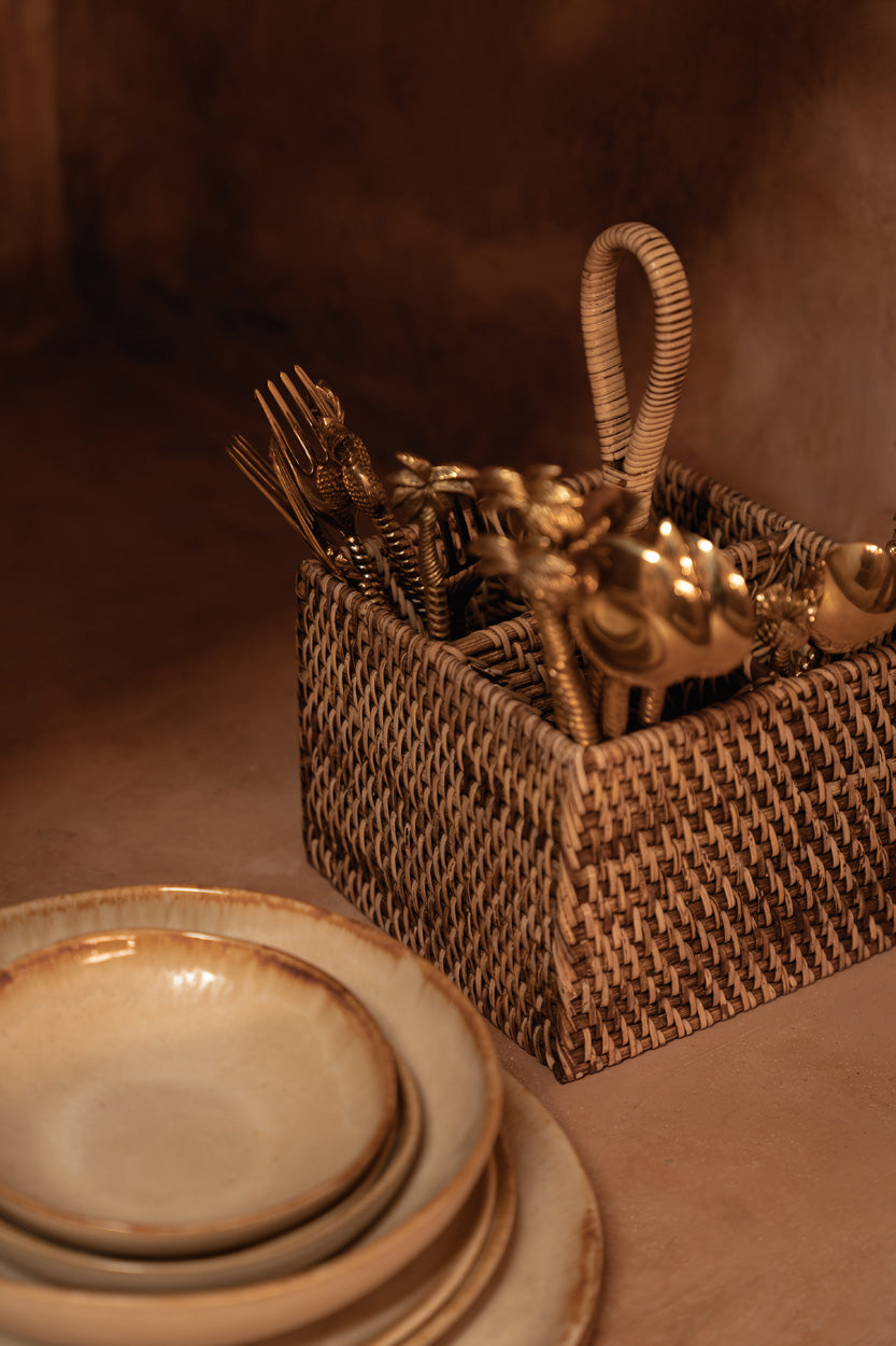 Il Portaposate in Rattan N°4 Marrone Naturale Bazar Bizar