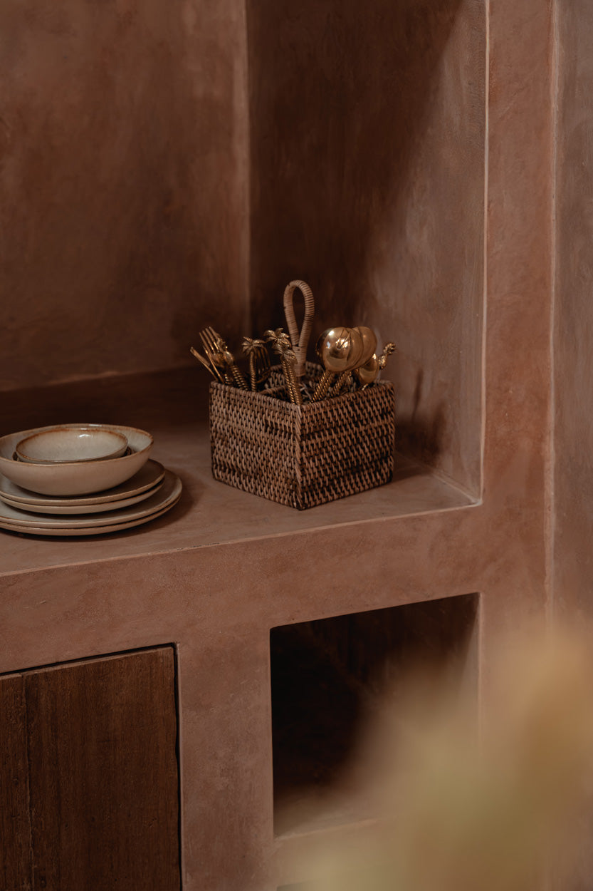 Il Portaposate in Rattan N°4 Marrone Naturale Bazar Bizar