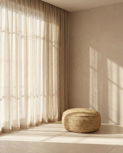 Pouf Raffia Flores - Naturale Bazar Bizar