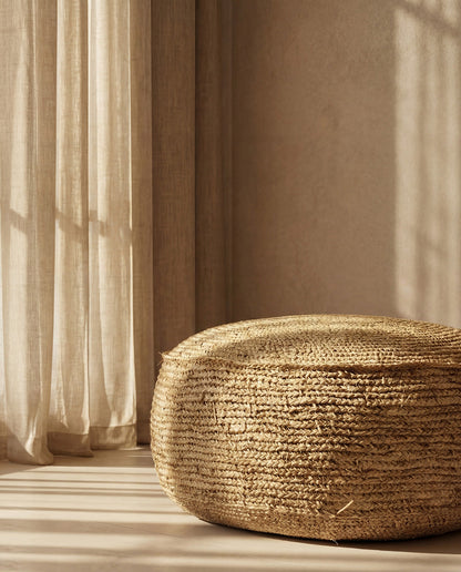 Pouf Raffia Flores - Naturale Bazar Bizar