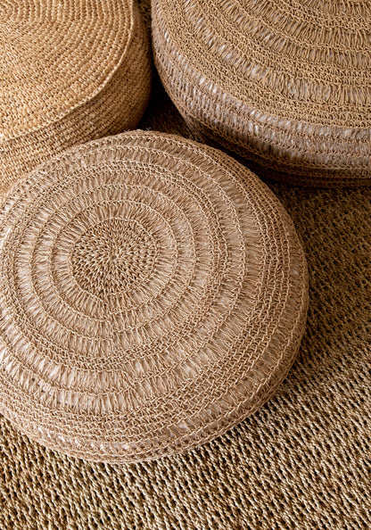 Pouf Raffia Flores - Naturale Bazar Bizar