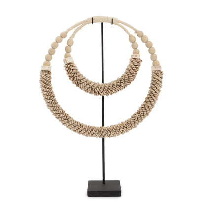 Collana Doppia Con Conchiglie Verticali - Naturale