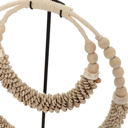 Collana Doppia Con Conchiglie Verticali - Naturale