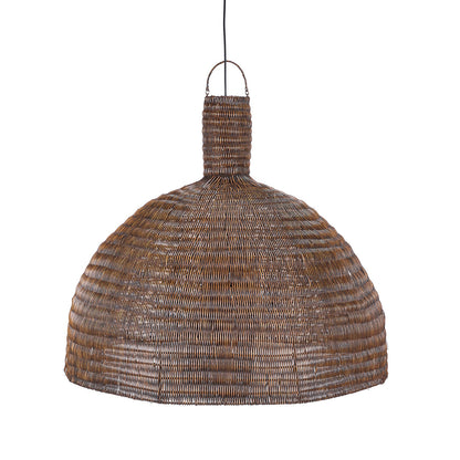 Lampada a sospensione a cupola in noce scuro XL Bazar Bizar