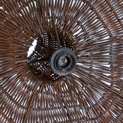 Lampada a sospensione a cupola in noce scuro XL Bazar Bizar