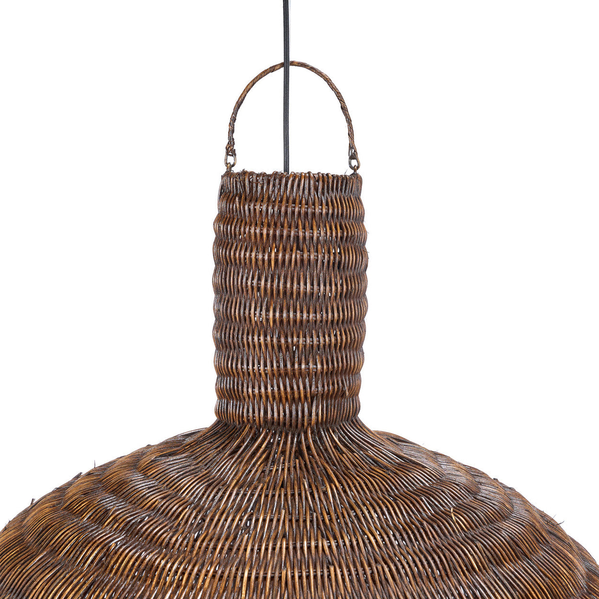 Lampada a sospensione a cupola in noce scuro XL Bazar Bizar