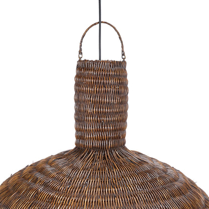 Lampada a sospensione a cupola in noce scuro XL Bazar Bizar