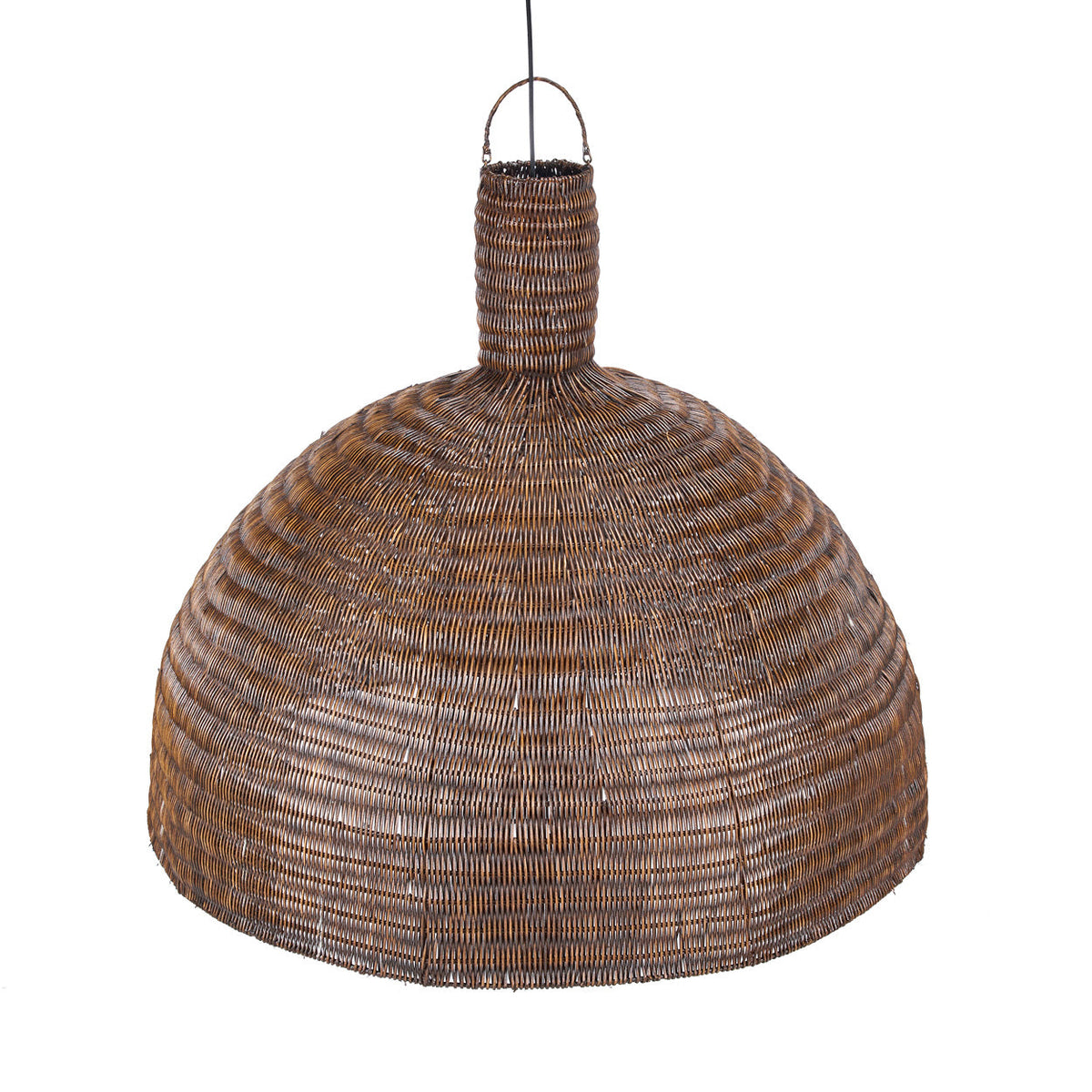 Lampada a sospensione a cupola in noce scuro XL Bazar Bizar