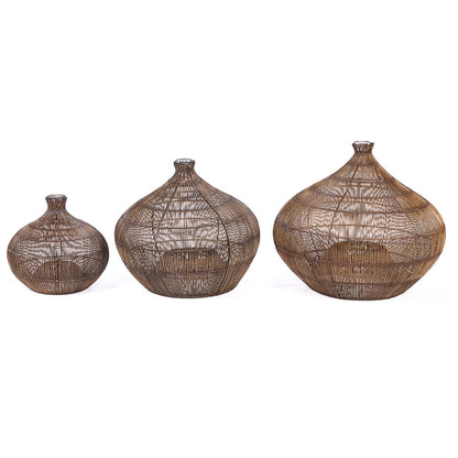 La lampada a sospensione Desert Gourd in noce scuro Large Bazar Bizar