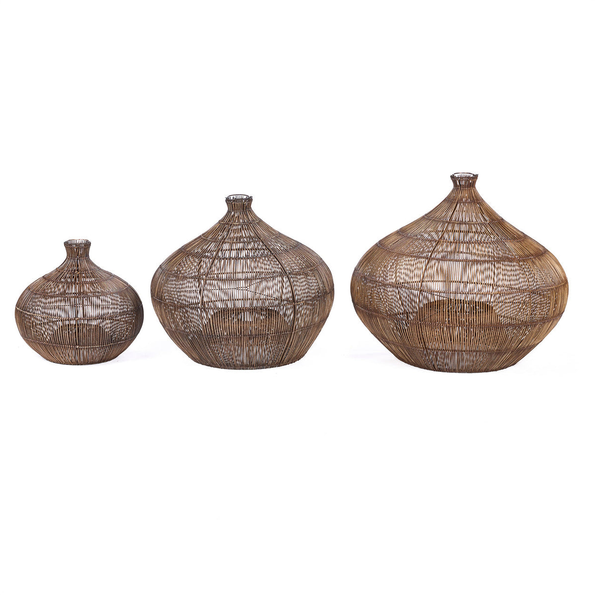 La lampada a sospensione Desert Gourd in noce scuro Small Bazar Bizar