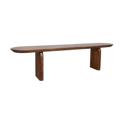 Panca da pranzo Bullnose in legno di mango marrone 180 cm Raw Materials