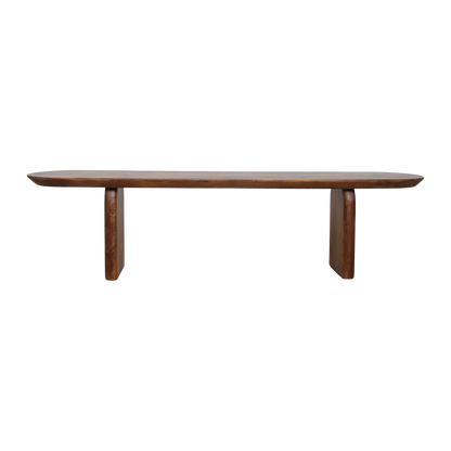 Panca da pranzo Bullnose in legno di mango marrone 180 cm Raw Materials
