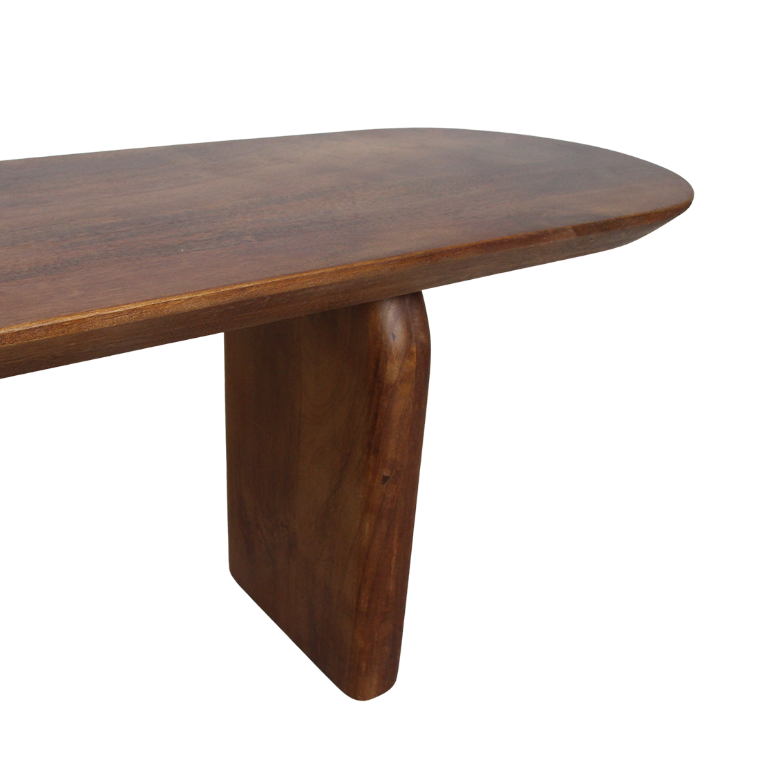 Panca da pranzo Bullnose in legno di mango marrone 180 cm Raw Materials
