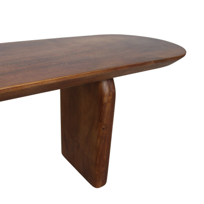Panca da pranzo Bullnose in legno di mango marrone 180 cm Raw Materials