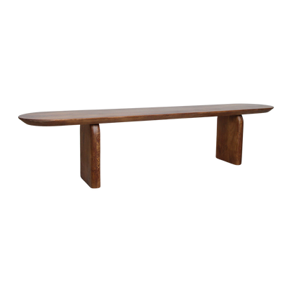 Panca da sala da pranzo Bullnose in legno di mango marrone 200 cm Raw Materials