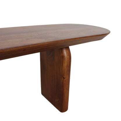 Panca da pranzo Bullnose in legno di mango marrone 240 cm Raw Materials