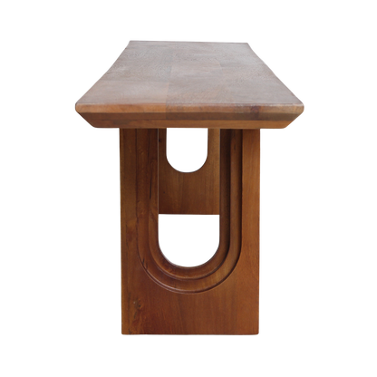 Panca da pranzo Bullnose Chamfered in legno di mango 240 cm Raw Materials