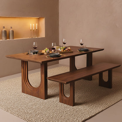 Panca da pranzo Bullnose Chamfered in legno di mango 240 cm Raw Materials