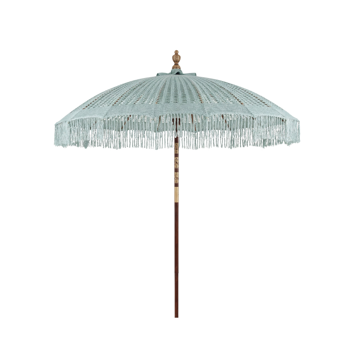 Ombrellone Bali in macramè verde Ø250 cm Todo Bien