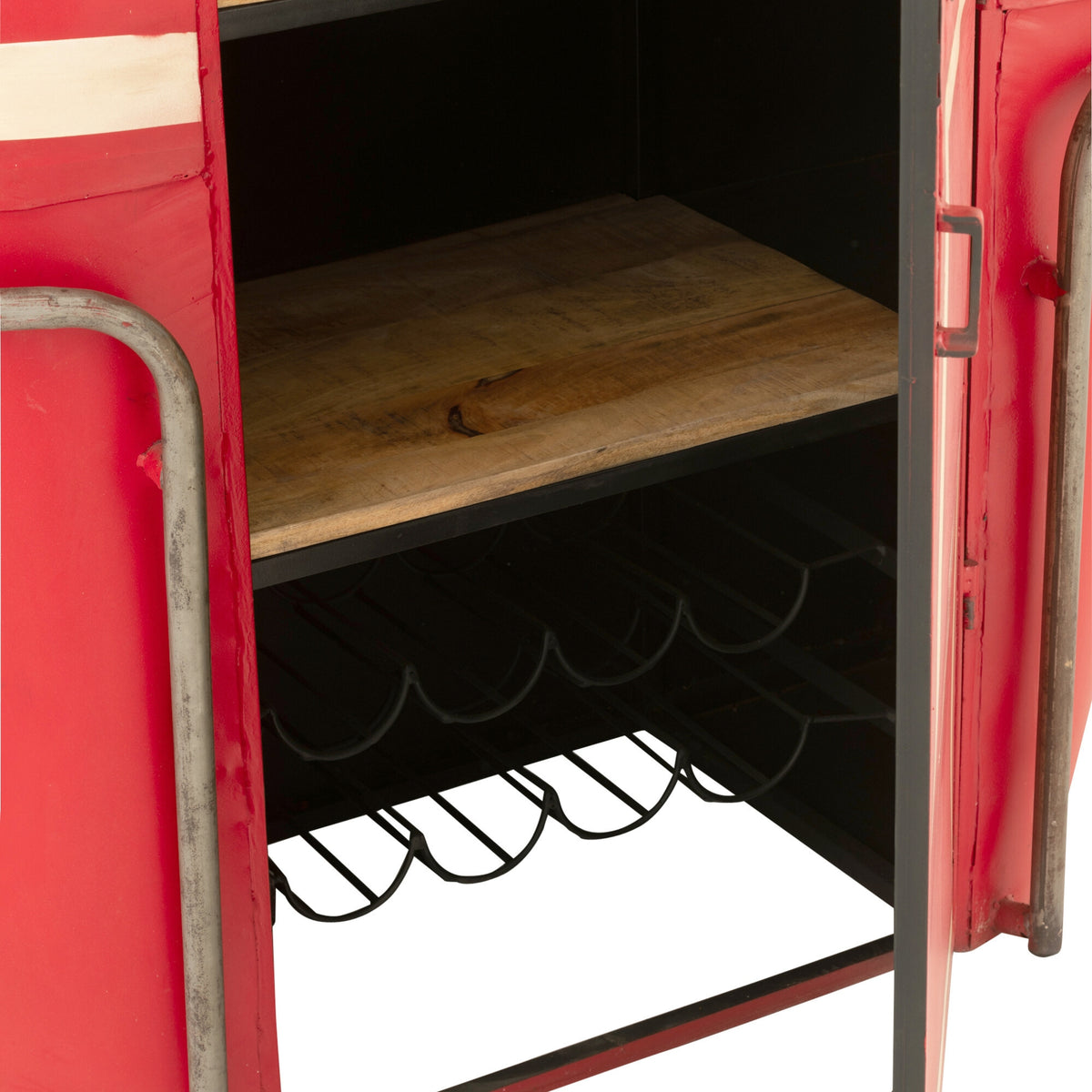 Mobile bar Cable Wagon Ferro/Legno di mango Rosso J-Line