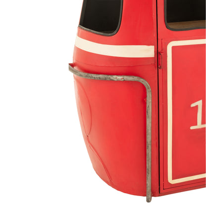 Mobile bar Cable Wagon Ferro/Legno di mango Rosso J-Line