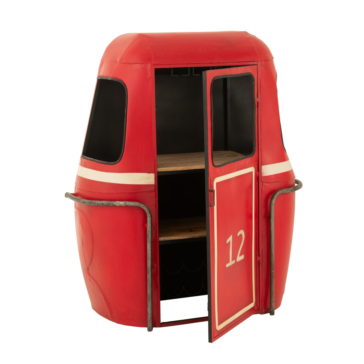 Mobile bar Cable Wagon Ferro/Legno di mango Rosso J-Line
