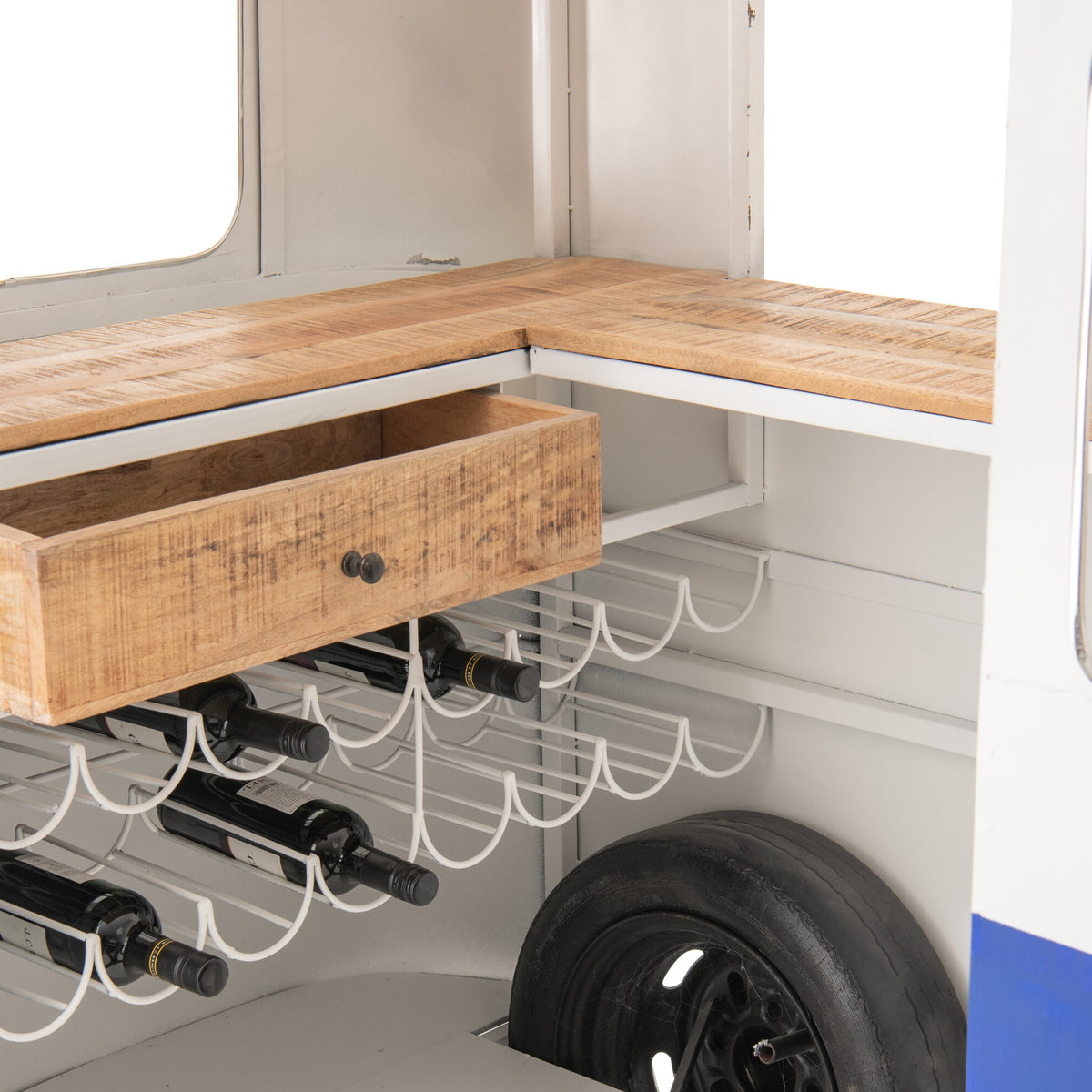Mobile bar Retro Camper Blu/Bianco J-Line