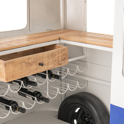 Mobile bar Retro Camper Blu/Bianco J-Line