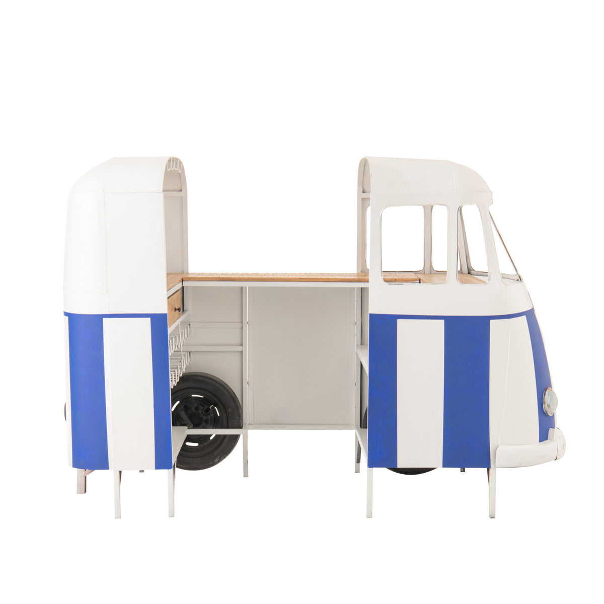 Mobile bar Retro Camper Blu/Bianco J-Line