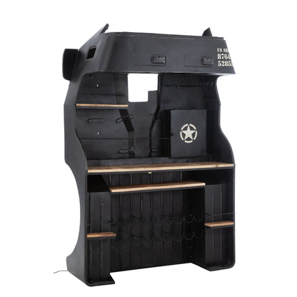 Mobile bar Camion Ferro/Legno di mango Nero J-Line