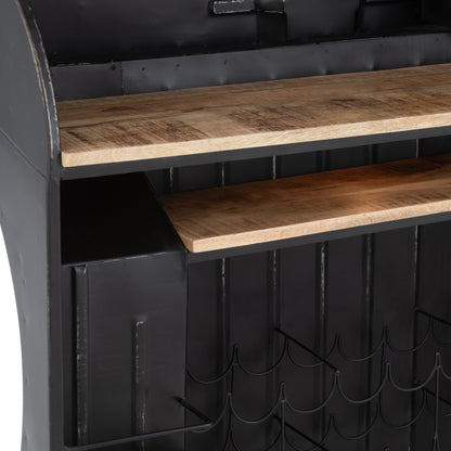 Mobile bar Camion Ferro/Legno di mango Nero J-Line