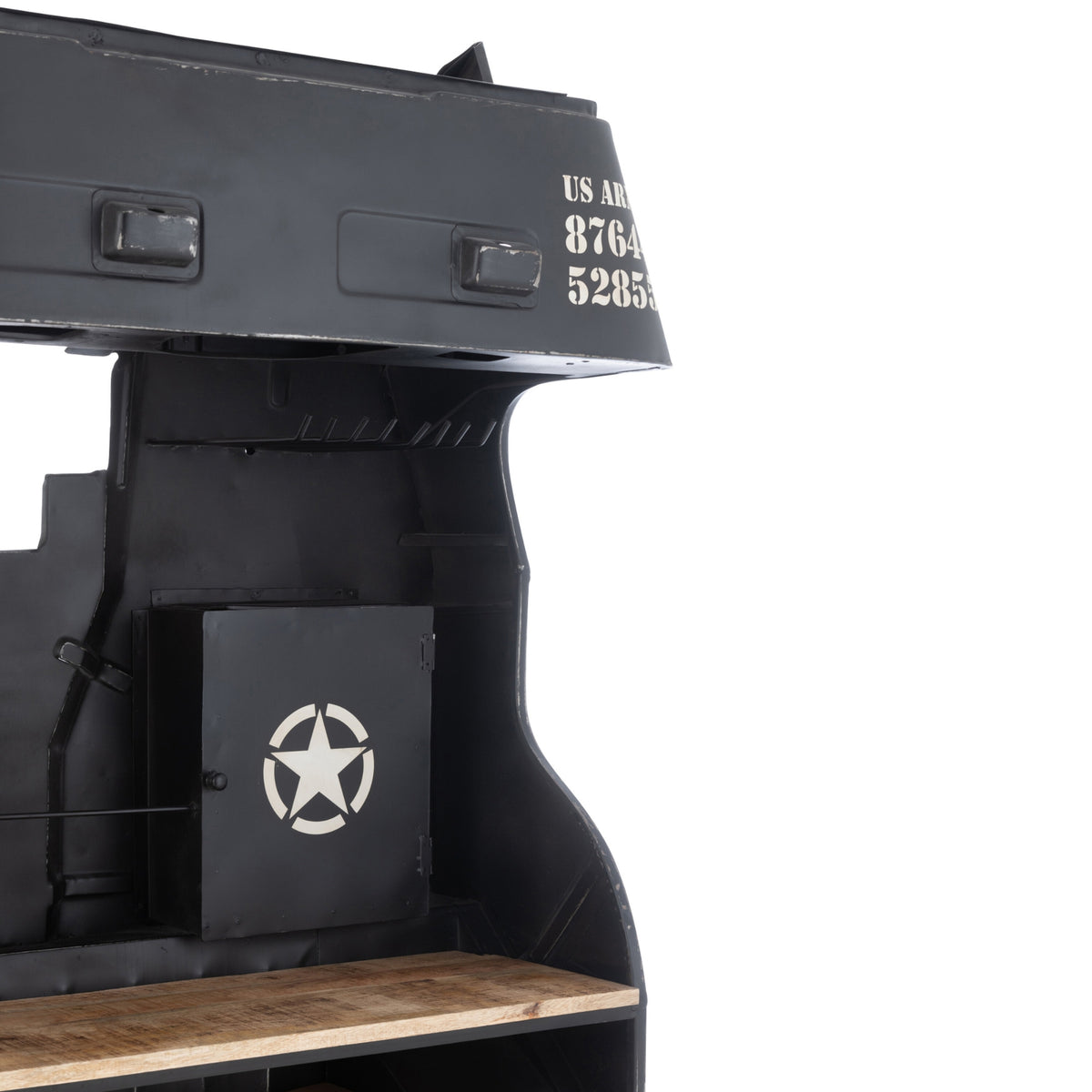 Mobile bar Camion Ferro/Legno di mango Nero J-Line