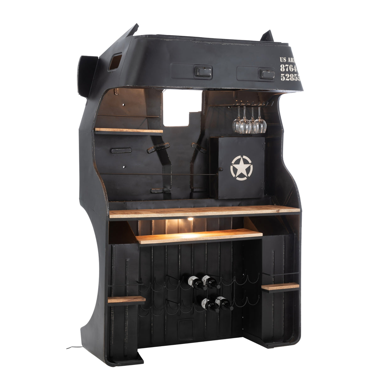 Mobile bar Camion Ferro/Legno di mango Nero J-Line