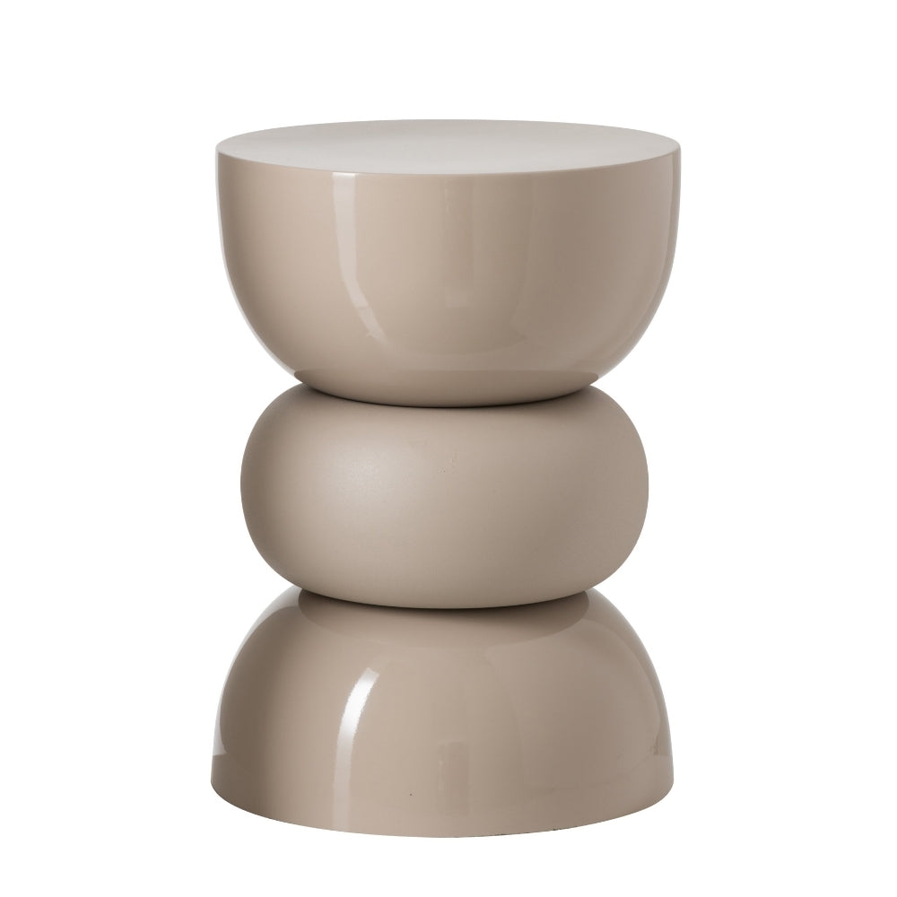 Tavolino lucido in ferro opaco beige J-Line