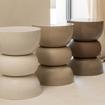Tavolino lucido in ferro opaco beige J-Line