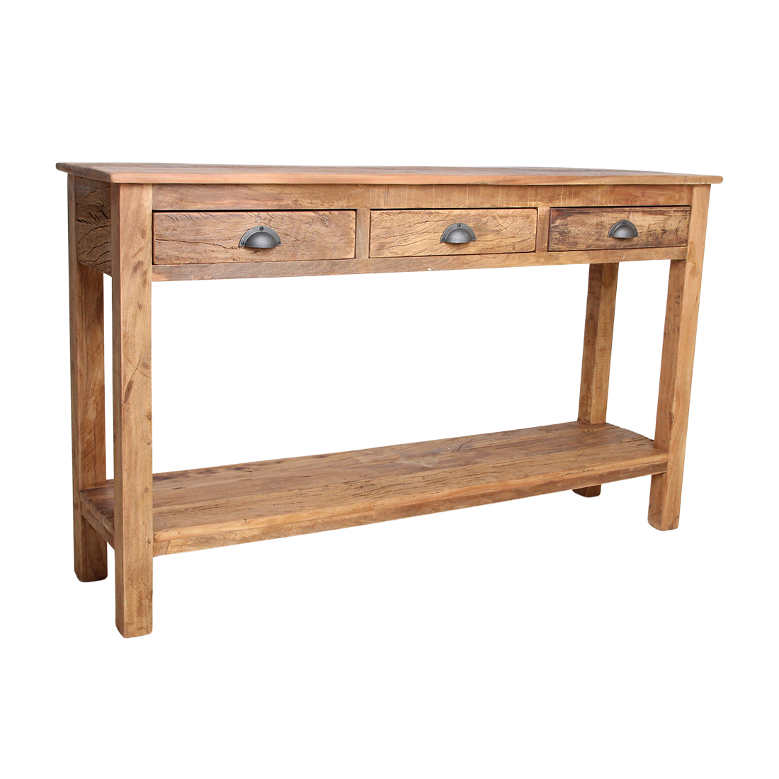 Tavolino laterale Farmwood con 3 cassetti Raw Materials