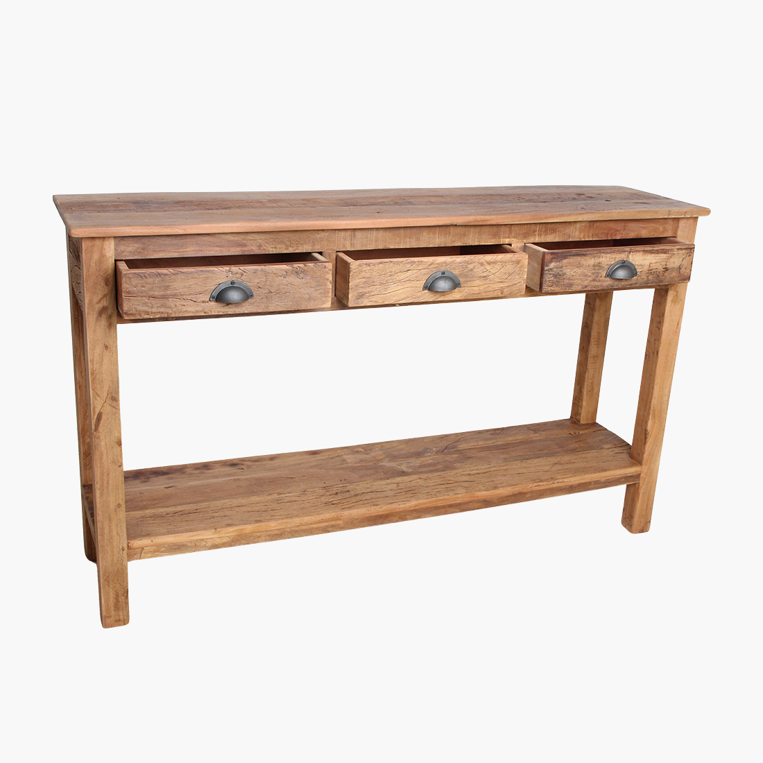 Tavolino laterale Farmwood con 3 cassetti Raw Materials