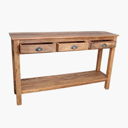 Tavolino laterale Farmwood con 3 cassetti Raw Materials