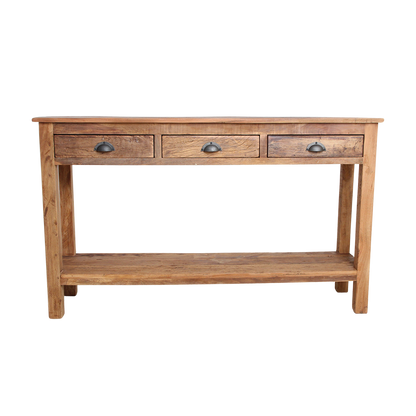 Tavolino laterale Farmwood con 3 cassetti Raw Materials