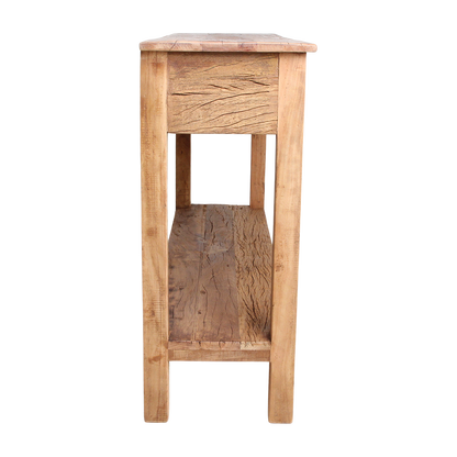 Tavolino laterale Farmwood con 3 cassetti Raw Materials
