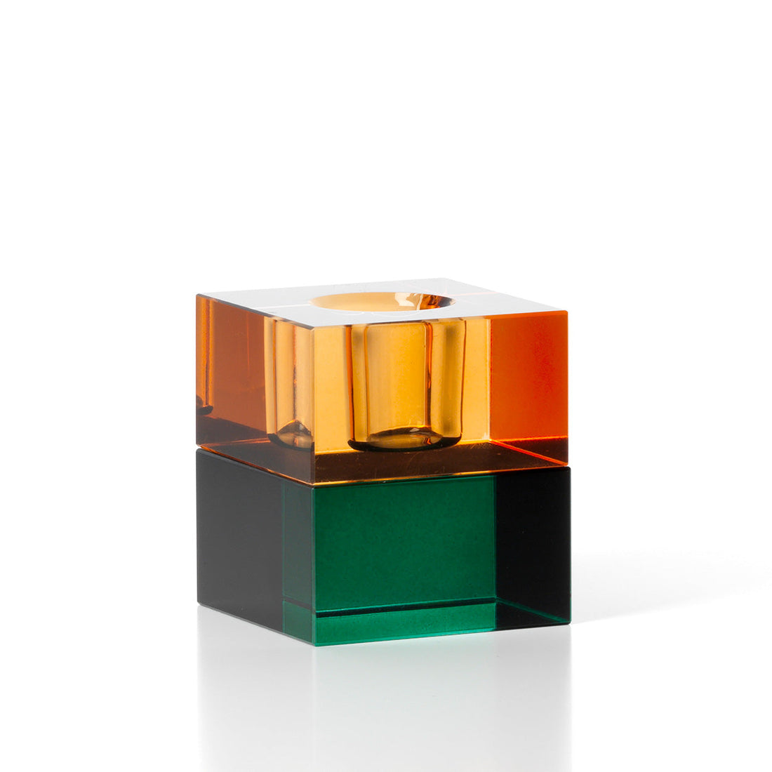 Il candelabro Gem Blocks verde ambra Bazar Bizar