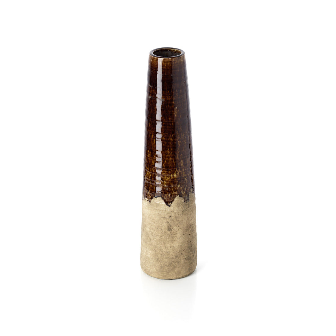 Vaso conico Amber Marrone cemento Large Bazar Bizar