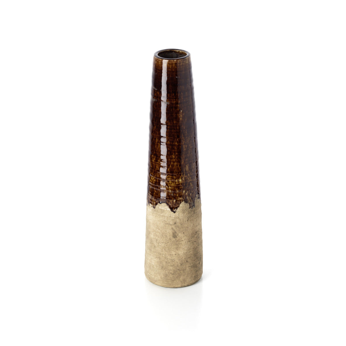 Vaso conico Amber Marrone cemento Large Bazar Bizar