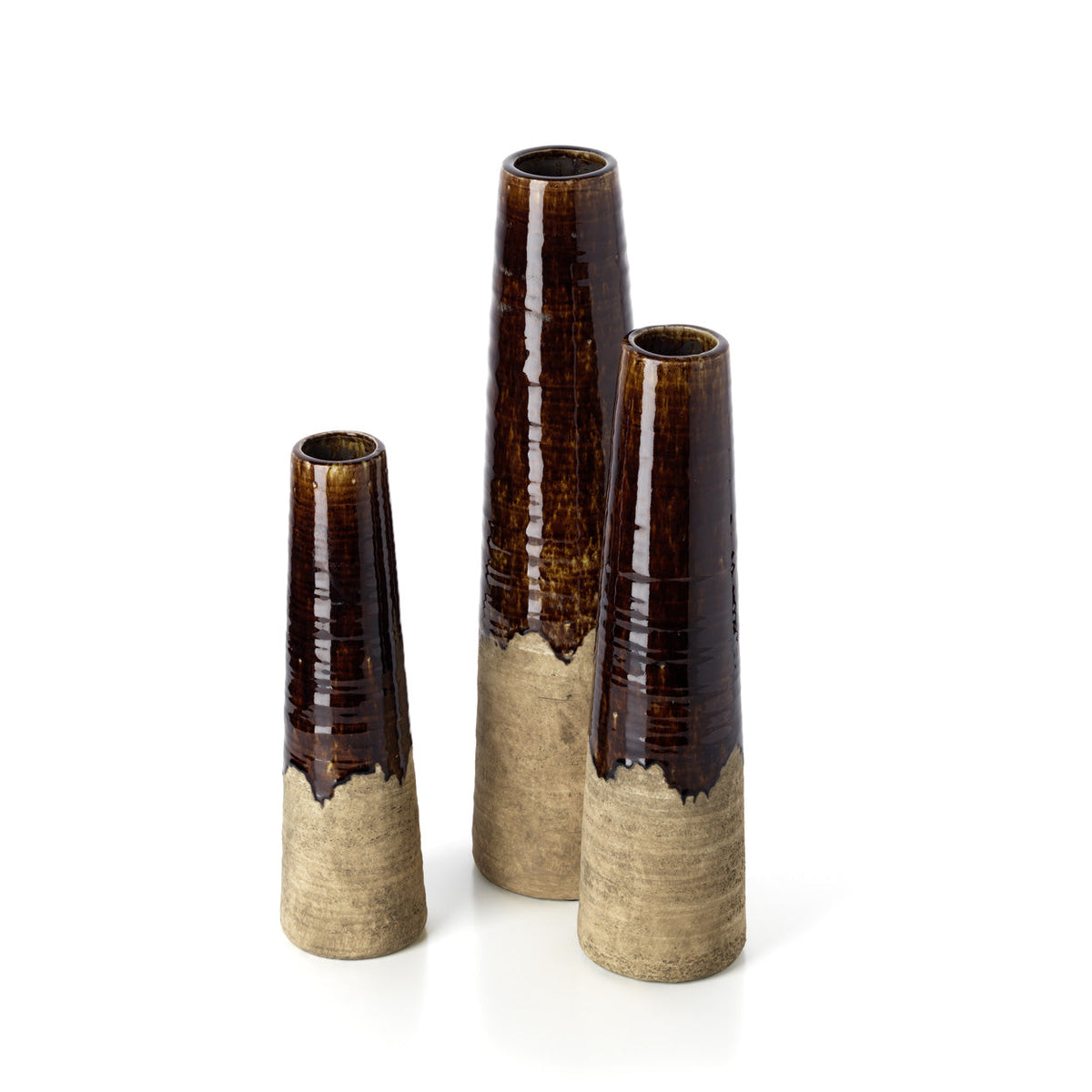 Vaso conico Amber Marrone cemento Large Bazar Bizar