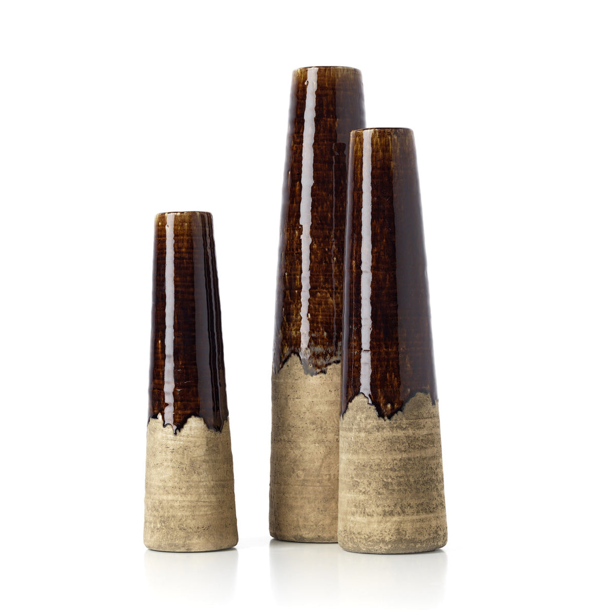 Vaso conico Amber Marrone cemento Large Bazar Bizar