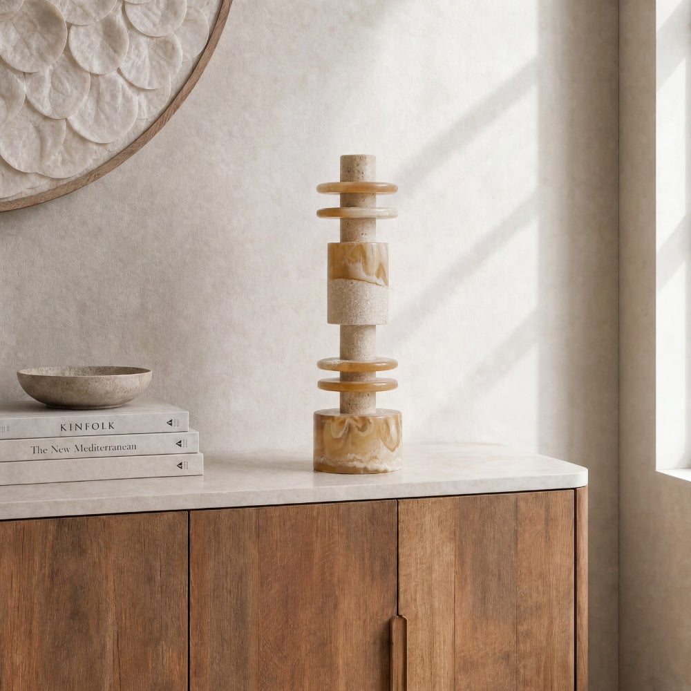 MUST Living Scultura Decorativa Alba Bassa Crema Marrone