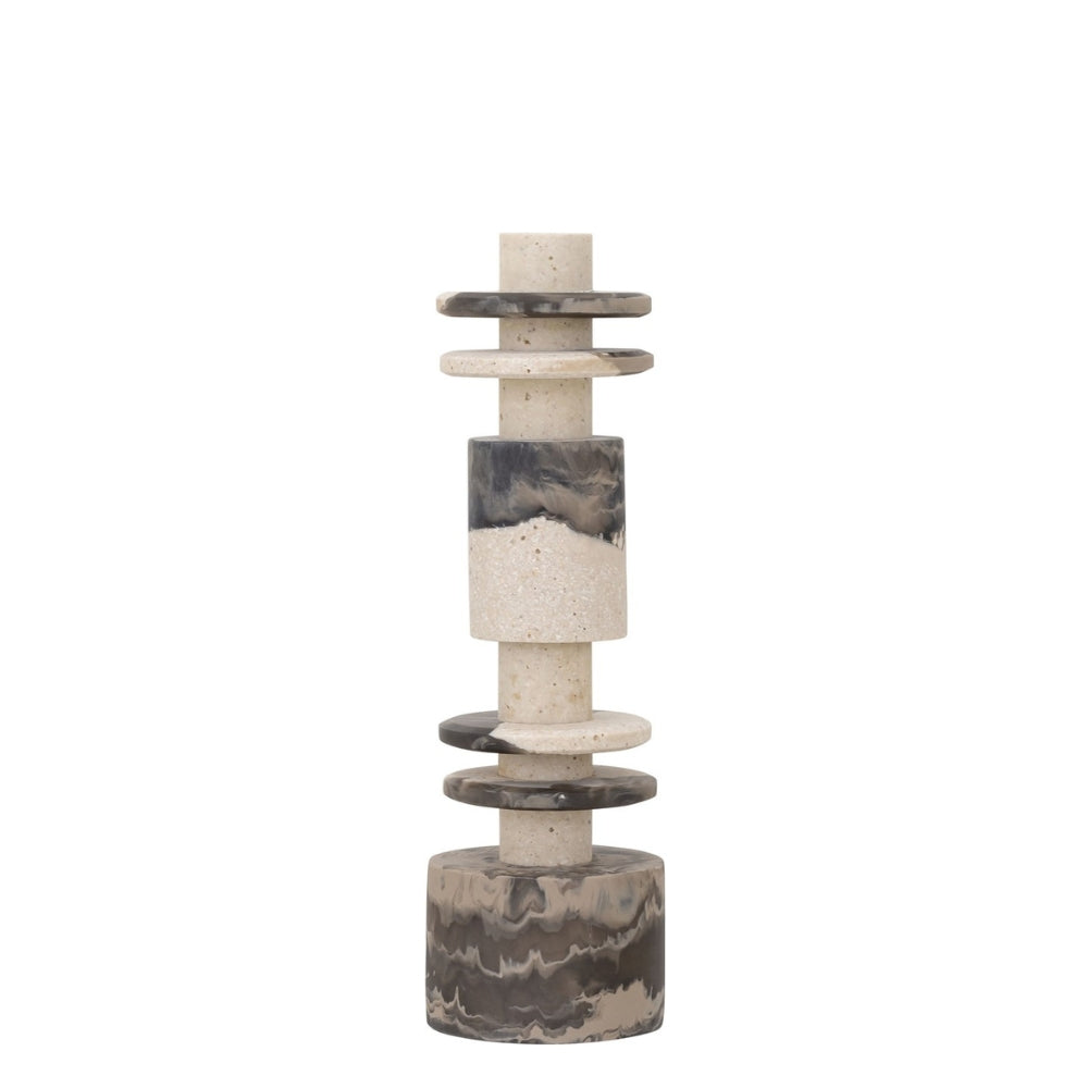 MUST Living Scultura Decorativa Alba Nero Crema Set di 2