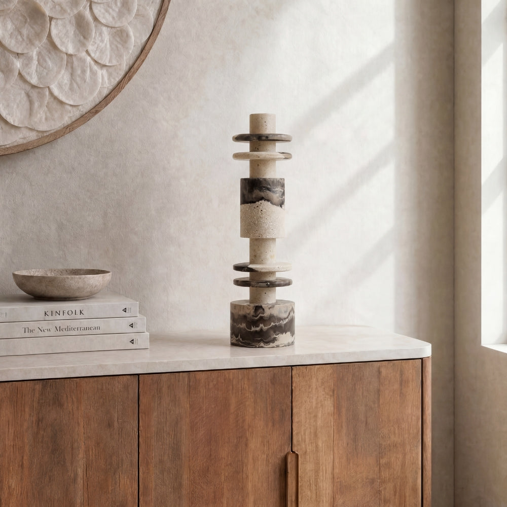 MUST Living Scultura Decorativa Alba Bassa Nero Crema