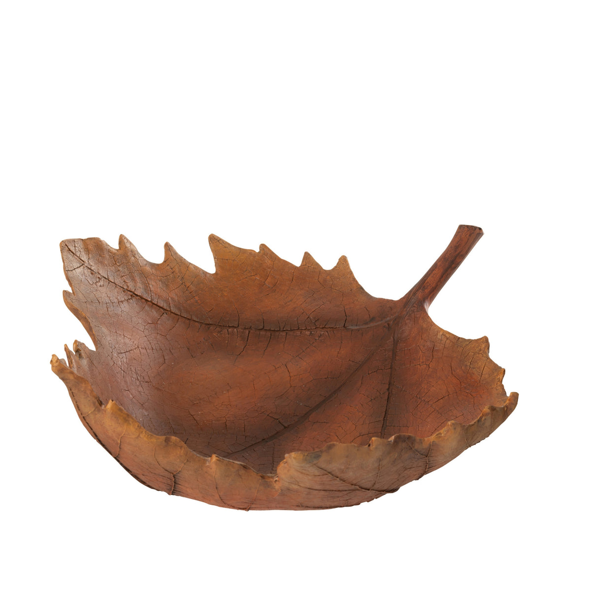Decoratief Plateau Blad Herfst – J-Line schaal in bladvorm oranje bruin, perfect als herfstdecoratie
