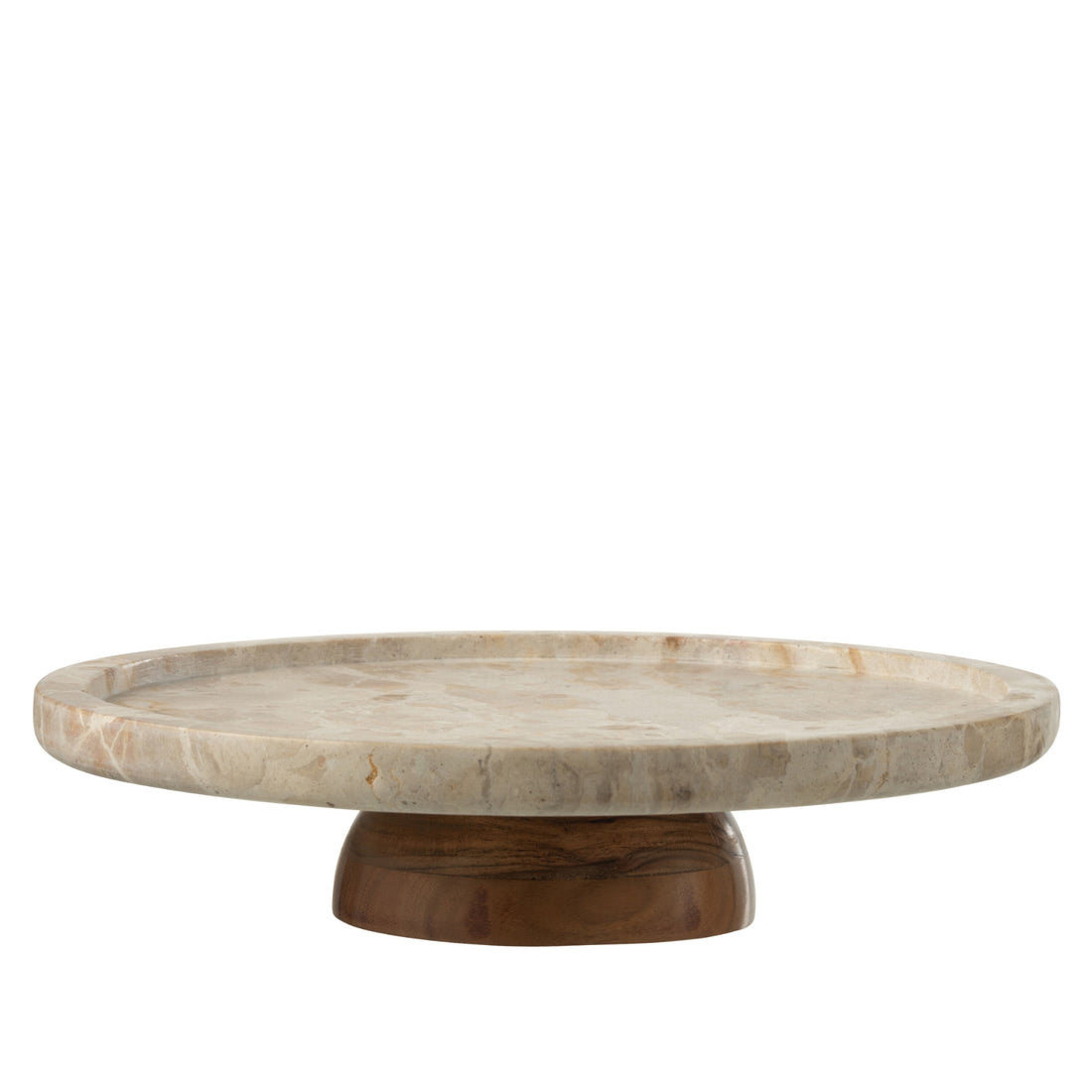 Vassoio Rotante Rotondo Marmo Beige/Naturale J-Line
